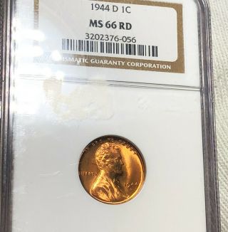 1944 - D Lincoln Wheat Penny Ngc - Ms66 Rd Hundreds Of Undergraded Coins Up No Res
