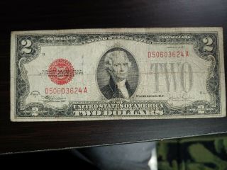 Us.  Paper Money 1928 - F Two Dollar Bill Red Seal
