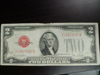 Us.  Paper Money 1928 - G Two Dollar Bill Red Seal
