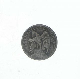 Silver - World Coin - 1907 Chile 20 Centavos - World Silver - 3.  8 Grams 108