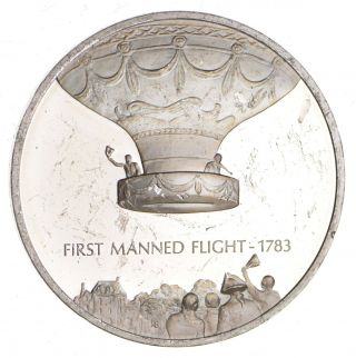 Sterling Silver - History Of Flight - 0.  925 Silver - 38.  5 Grams Round 762