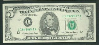 United States (usa) 1985 5 Dollars P 475 Circulated