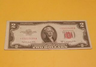 Currency Note 1963 2 Dollar Bill Red Seal Note Paper Money Star Note