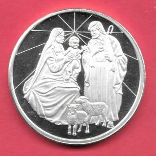 2019 Christmas - Holy Family Nativity.  999 Silver Round