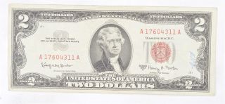 Crisp 1963 - A Red Seal $2.  00 United States Note - Better Grade 554