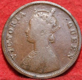 1862 India 1/2 Anna Foreign Coin