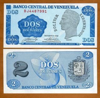 Venezuela,  2 Bolivares,  1989,  P - 69,  Unc