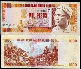 Guinea Bissau 1000 1,  000 Pesos 1993 P 13 Unc Nr