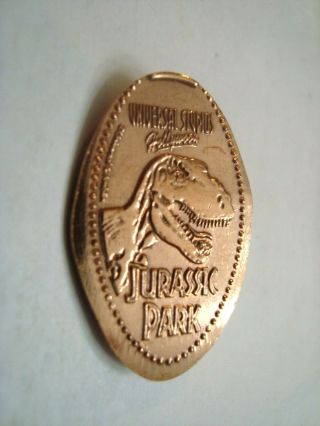 Universal Studios Hollywood - Jurassic Park T - Rex - - Elongated Copper Penny