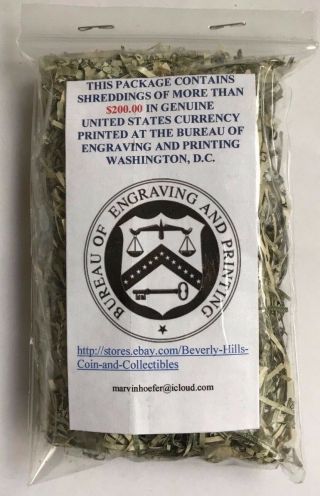 Shredded Money Cash Currency $200 Plus Prank Gag Gift