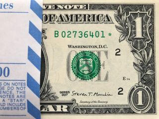 2017 Star Note $1 Dollar York " B” Crisp,  Uncirculated,  Consecutive
