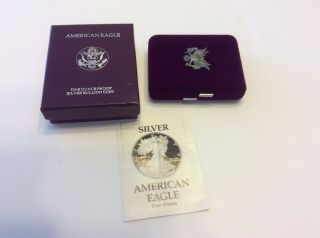 1990 " S " American Eagle One Ounce Proof Silver Bullion Coin With