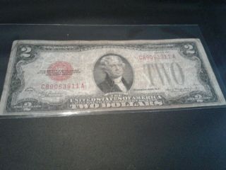 Series 1928 - D United States $2 Two Dollar Note Red Seal / Sn C89063911a