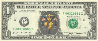 Wolverine (x - Men / Hero) - Dollar Bill {in Color} - Real Money