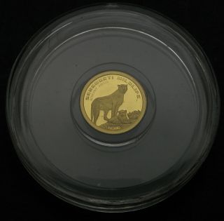 Tanzania 1500 Shillings 2013 Proof - Gold - Cheetah - 1911