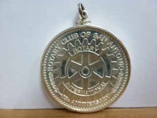 1987 Rotary Club 52 Of San Antonio,  Tx 1 Troy Oz.  999 Fine Silver Round Coin