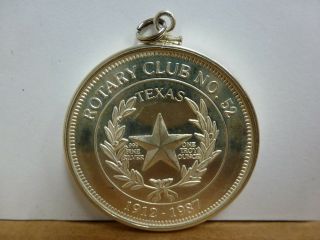 1987 Rotary Club 52 Of San Antonio,  TX 1 Troy Oz.  999 Fine Silver Round Coin 2