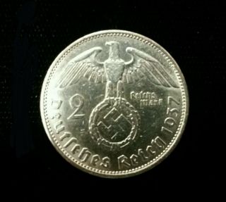 1937 - A 2 Silver Reichsmark With Swastika