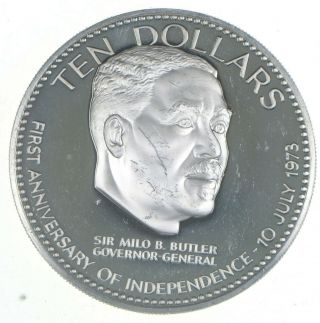 Silver - World Coin - 1974 The Bahamas 10 Dollars - World Silver Coin 50.  5g 422