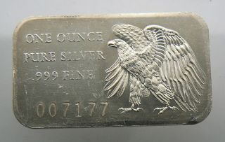 1 Oz Silver Bar 1776 - 1976 200 Years Of Independence Eagle 007177
