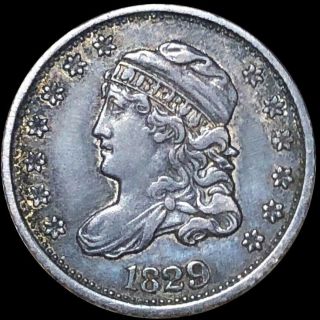 1829 Capped Bust Half Dime Nearly Uncirculated High End Silver Philly Coin Nr
