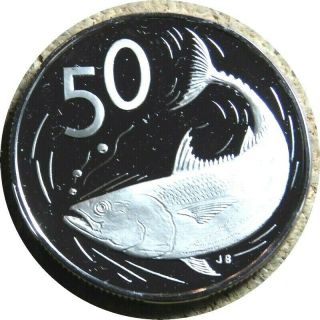 Elf Cook Islands 50 Cents 1973 Proof Bonito Fish