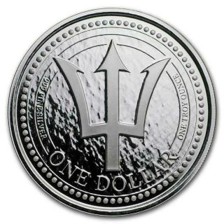 2018 Barbados 1 Oz Silver Trident Coin (bu)