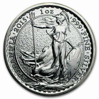 2015 1 Oz Year Of The Sheep Privy British Silver Britannia Coin (bu) - Sku 0422
