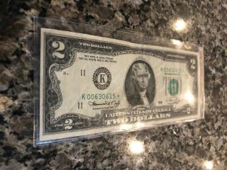 1976 Low Serial Number $2 bill star note VG 2
