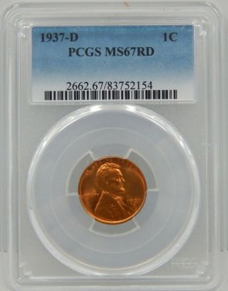 1937 D Lincoln Head Cent - Pcgs Certified Ms 67 Rd