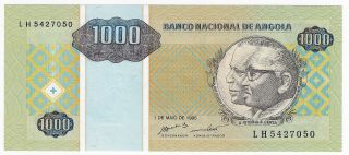 Banco Nacional De Angola 1995 Issue 1000 Kwanzas Reajustados Pick 135 Banknote