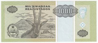 Banco Nacional de Angola 1995 Issue 1000 Kwanzas Reajustados Pick 135 Banknote 2