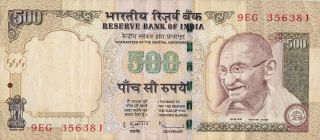 India - Reserve Bank Of India - 500 Rupees Banknote - 2009 - Mahatma Gandhi