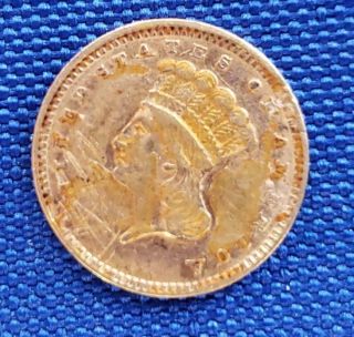 1857 - Us Gold $1 Type - 3 Scratches/residue On Obverse L5265