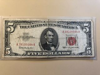 1963 Series $5 Five Dollar United States Note Red Seal (2)