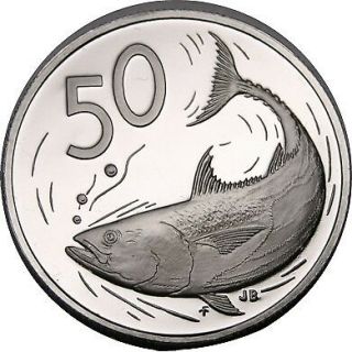 Elf Cook Islands 50 Cents 1977 Proof Bonito Fish