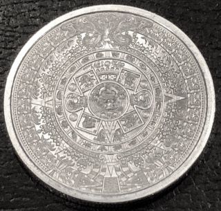 1 Oz Silver Round - Aztec Calendar.  999 Fine Bu