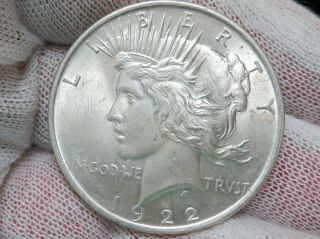 1922 Silver Peace Dollar Bu Uncirculated