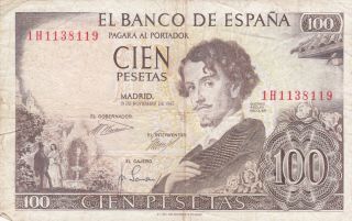 100 Pesetas Fine Banknote From Spain 1965 Pick - 150
