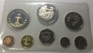 1973 Barbados Proof Set 1st National Coinage 1.  927 Troy Oz.  Asw