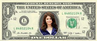Selena Gomez {color} Dollar Bill - Real,  Spendable Money