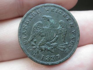 1837 Half Cent Hard Times Token - Vg/fine Details - Very Rare