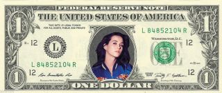 Katy Perry {color} Dollar Bill - Real,  Spendable Money " I Kissed A Girl "