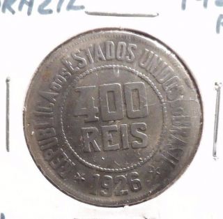 Circulated 1926 400 Reis Brasil Coin (62116)