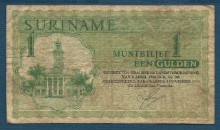 Suriname 1 Gulden,  1974,  Vf -