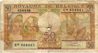 Belgium - 50 Francs 1956 P.  133b