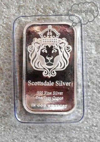 Scottsdale Lion Prey 1 Troy Oz.  {unc}.  999 Fine Silver Bullion - Bar