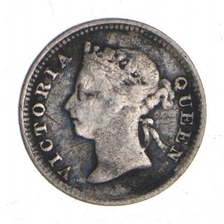 Better - 1887 Hong Kong 5 Cents - 1.  2 Grams - World Silver Coin 595