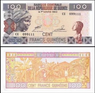 Guinea 100 Francs,  2012,  P - 35b,  Unc World Currency