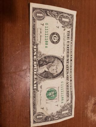 2017 $1 Dollar Bill Frn 6 Of A Kind Binary Note